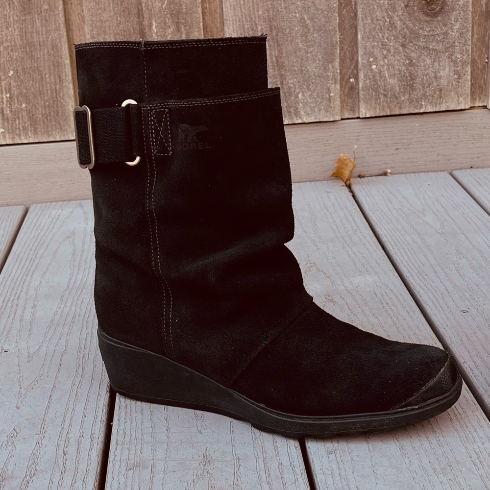 Sorel suede winter boots, black, 11